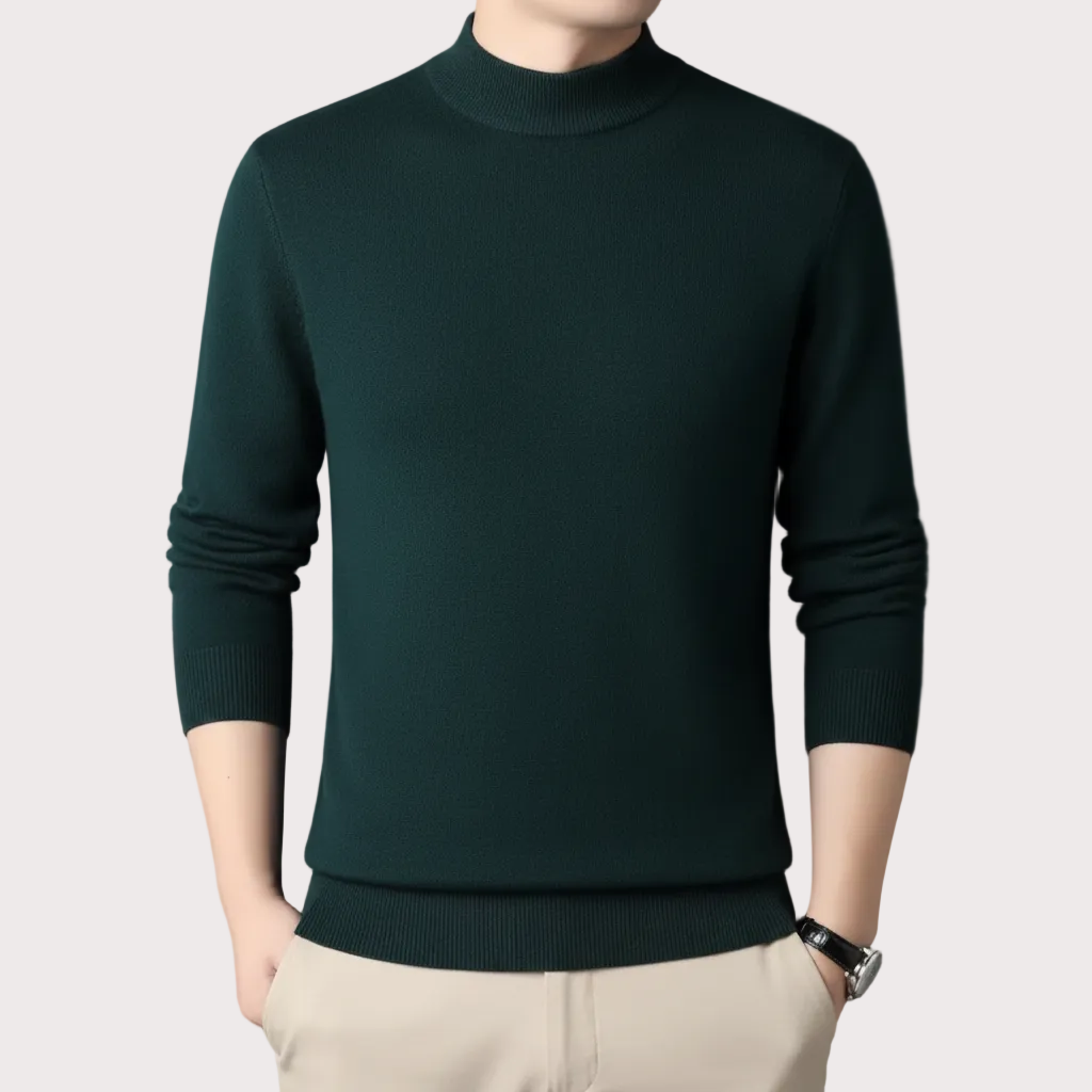 Suéter de caxemira meia gola alta masculino, pulôveres de malha masculino, malhas finas para jovens, novíssimo, 2024