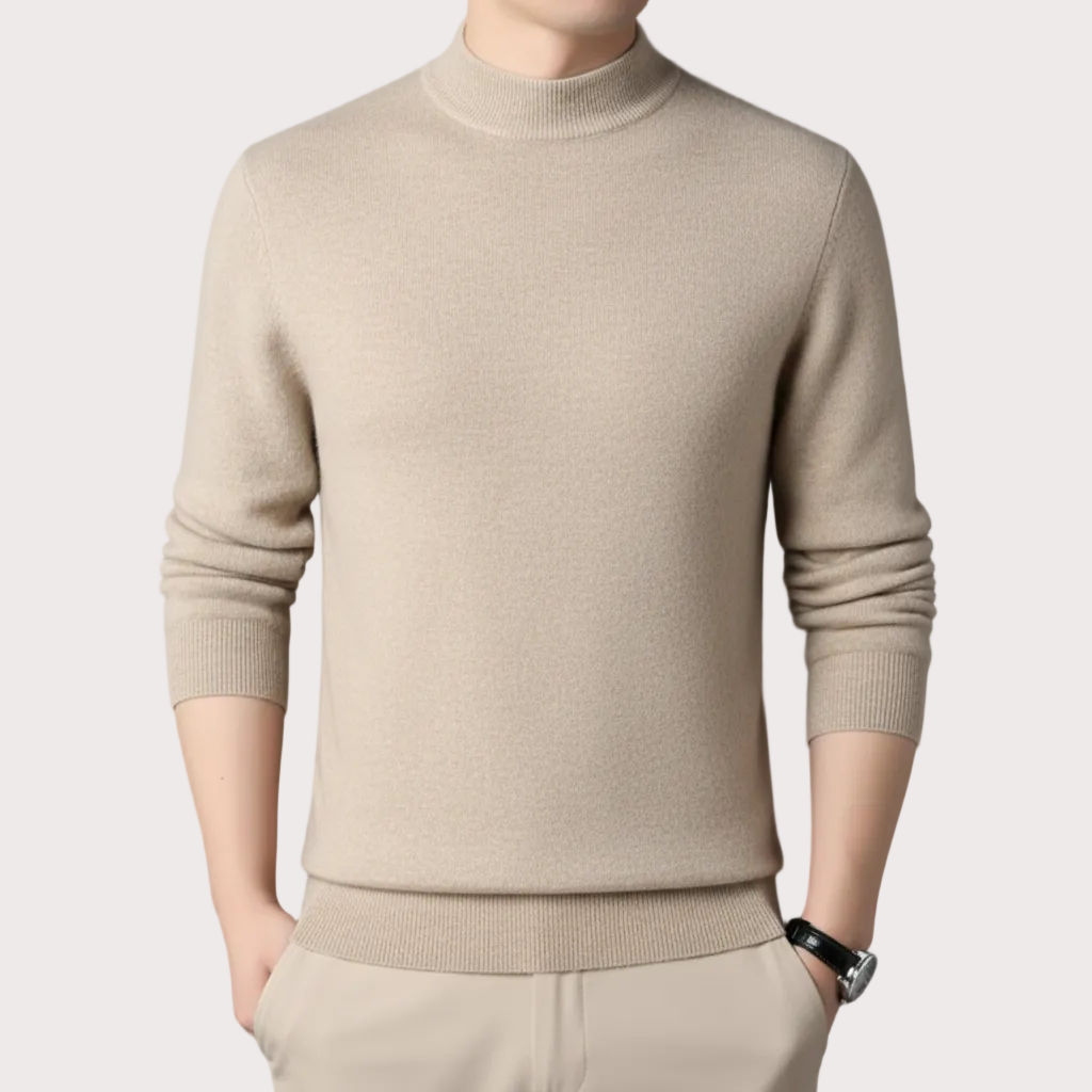 Suéter de caxemira meia gola alta masculino, pulôveres de malha masculino, malhas finas para jovens, novíssimo, 2024