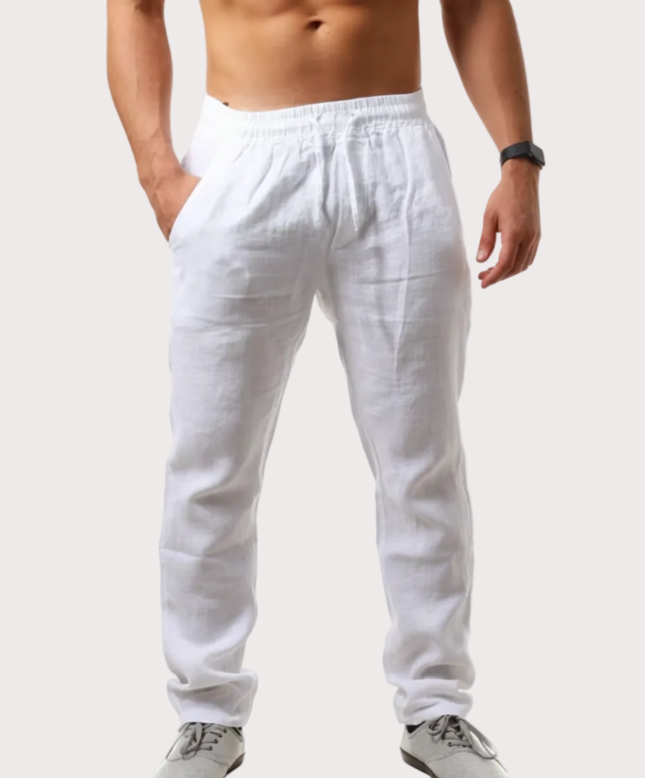 Calças de linho de algodão masculino outono novo respirável cor sólida calças de linho fitness streetwear S-3XL